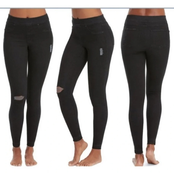 Spanx Vintage Black Distressed Ankle Stretch Skinny Jeans 20213 Small - Picture 8 of 8
